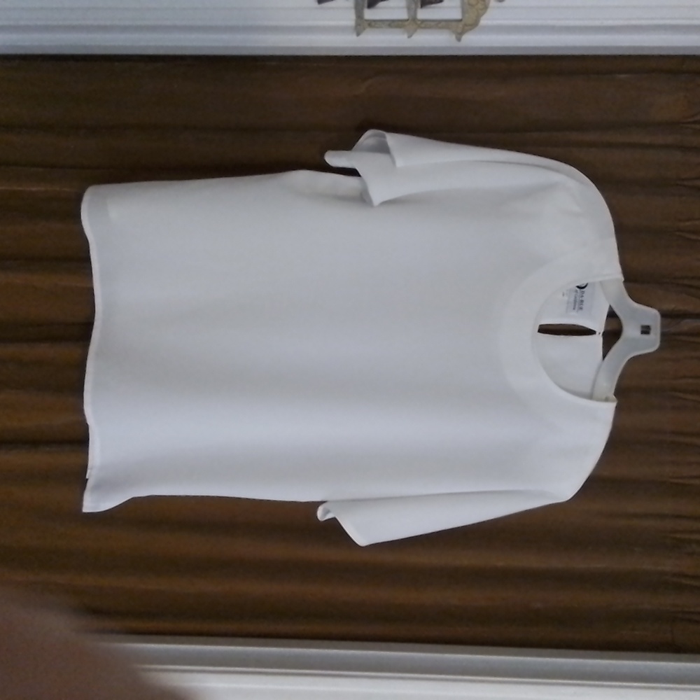 VINTAGE DA-RUE OF CALIFORNIA WHITE SHORT SLEEVE BLOUSE, SIZE 10